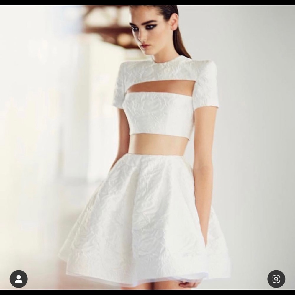 Alex Perry Two Piece Skirt Set, White